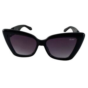 Quay Australia chain reaction Black Cat-Eye Shades braid gold sunglasses